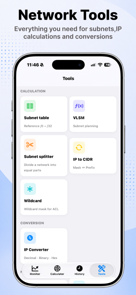 Calculations Tools Interface